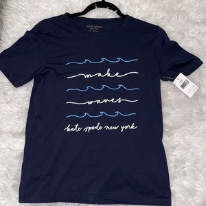 Make waves Kate spade NY navy blue tee shirt XS NWT